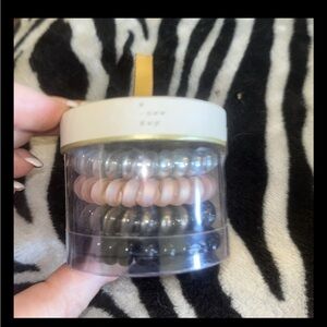 Stylish Hair Coil Set - Cream, Black, Gray